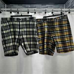 Lands End Mens Madras Plaid Lot of 2 Shorts 36